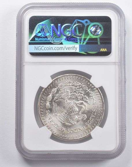 MS65 1982 Mo Mexico 1 Silver Onza DDR #1 NGC
