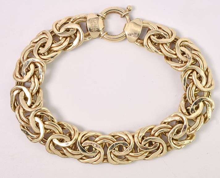 Vermeil Byzantine Chain Bracelet In Sterling Silver
