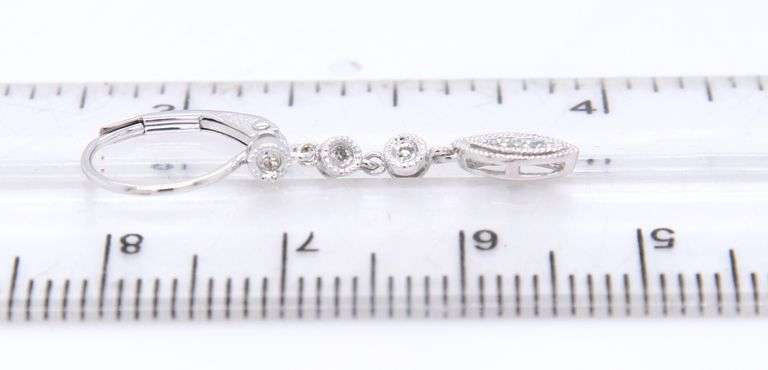 Sparkling White Gold Diamond Accent Dangle Earings