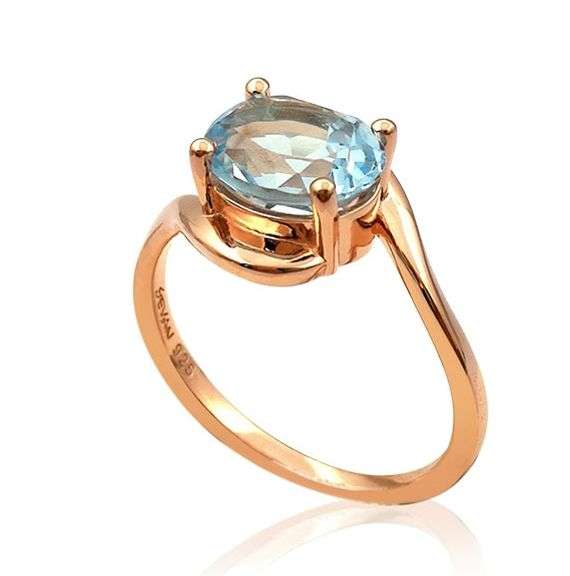 "AURORA" Blue Topaz sterling silver ring