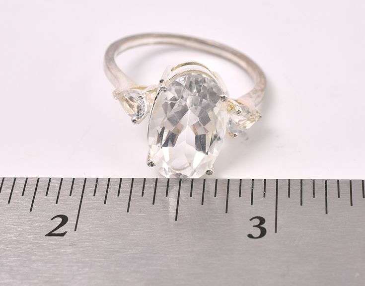 Large White Quartz Ring In Sterling Silver