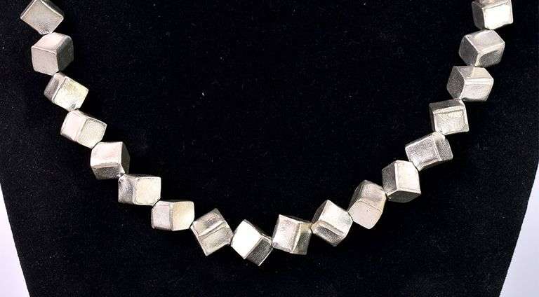 Box Chain Link Necklace In Sterling Silver