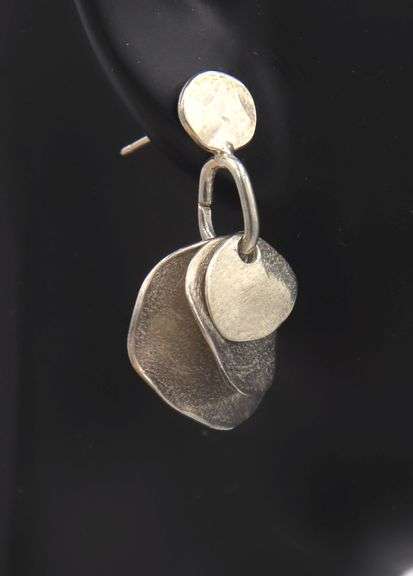 Vintage Sterling Silver Silpada Triple Layered Earrings