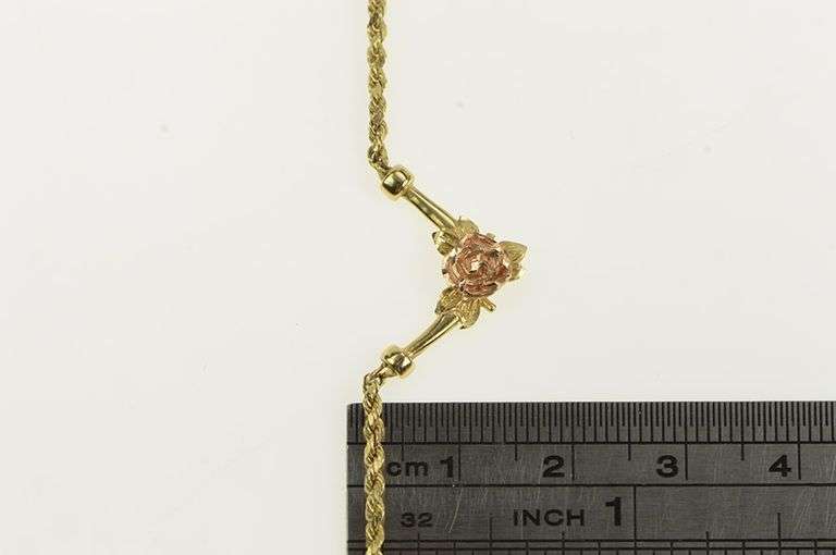 14K Yellow Gold 1.7mm Rope Link Classic Woven Chain Necklace