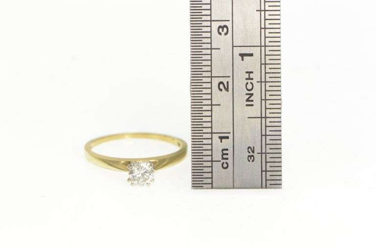 14K Yellow Gold 0.35 Ct Diamond Solitaire Classic Engagement Ring