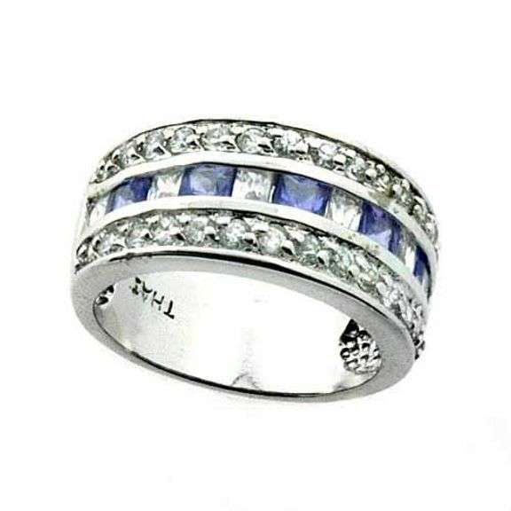 Sterling Silver Tanzanite CZ Ring