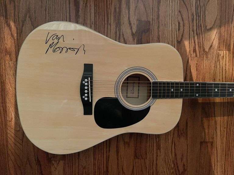 Van Morrison Autographed Huntington Acoustic Guitar BAS