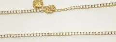 STUNNING 18KT YELLOW GOLD PLATED 12.00 CARAT CREATED DIAMOND TENNIS NECKLACE