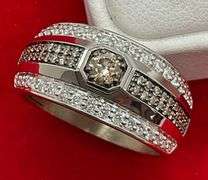CERTIFIED BRAND NEW LADIES 14K WHITE GOLD AND DIAMOND RING/BAND