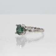 4.35 Ct Paraiba Green VVs1 Fire Moissanite Ring