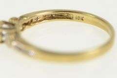 10K Yellow Gold Classic Vintage Diamond Retro Promise Ring