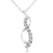 White Topaz Journey Necklace in Sterling Silver