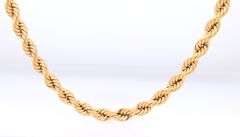 Simple Yellow Gold Rope Chain Necklace