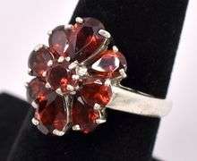 Red Garnet Ring In Sterling Silver
