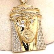 14K YELLOW GOLD JESUS FACE CHARM WITH CHAIN