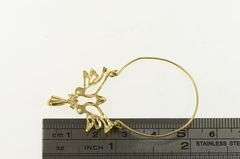 14K Yellow Gold Diamond Cut Love Bird Charm Holder Loop Pendant