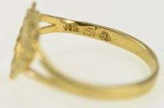 10K Yellow Gold Love Filigree Heart Valentine Romantic Ring