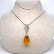 14K WHITE GOLD CHARM NECKLACE WITH DIAMONDS