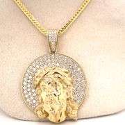 14K YELLOW GOLD JESUS FACE CHARM WITH CHAIN