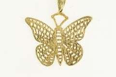 14K Yellow Gold Butterfly Filigree Change Symbol Vintage Charm/Pendant