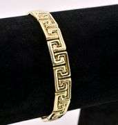 Marvelous Greek Key Link Bracelet In 14K Yellow Gold