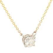 Italian 0.48ct Round Diamond Solitaire Pendant Necklace in 14K