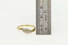 10K Yellow Gold Flower Diamond Round Cluster Vintage Ring