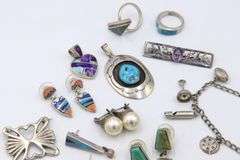 Group Lot of Vintage 925 Sterling Silver Jewelry