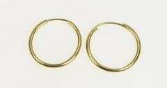 14K Yellow Gold 18.6mm Round Classic Seamless Look Hoop Earrings