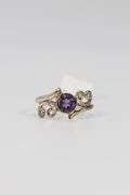 Sterling Silver Natural Amethyst Gemstone Ring Size 6