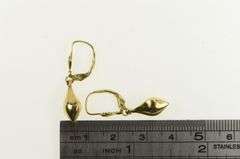14K Yellow Gold Tear Drop Puffy Vintage Dangle Statement Earrings