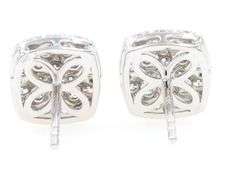 New 1.12ctw Cushion Diamond Shape Cluster Earrings in 14K