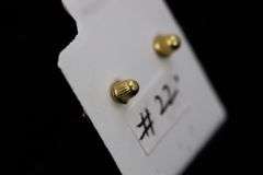 10k Yellow Gold Small White CZ Turtle Stud Earrings