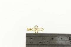 14K Yellow Gold Cut Out Cross Christian Faith Jesus Charm/Pendant