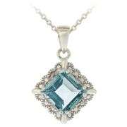 Sterling Silver Blue Topaz Necklace