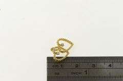 14K Yellow Gold Diamond Inset Heart Love Valentine Pendant