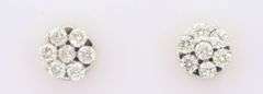Alluring 14k Yellow Gold Cluster Diamond Earrings