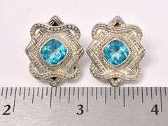 Blue Mystic Quartz Earrings In Sterling Silver