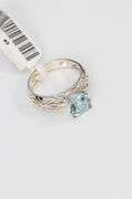 Sterling Silver Natural Blue Topaz Gemstone Ring Size 7