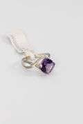Sterling Silver Natural Amethyst Gemstone Ring Size 8