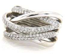 2.00ctw Pave Diamond Multi Row Crossover Ring in 14K