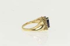 10K Yellow Gold Marquise Syn. Sapphire Diamond Accent Ring