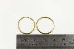 14K Yellow Gold 18.6mm Round Classic Seamless Look Hoop Earrings
