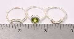 Peridot Stack Ring In Sterling Silver