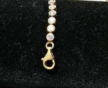 18 Kt Yellow Gold Plated 3.75 Ct Lab Emerald Tennis Bracelet