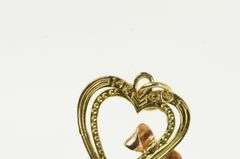 14K Yellow Gold Heart Bow Promise Valentine Black Hills Charm/Pendant