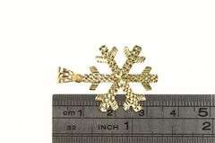 14K Yellow Gold Snow Flake Winter Season Holiday Pendant
