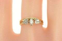 14K Yellow Gold 0.65 Ctw Marquise Diamond Bridal Engagement Ring
