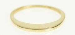 14K Yellow Gold Stackable Flattened Design Statement Band Ring