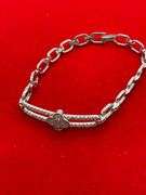 CERTIFIED BRAND NEW 14K GOLD AND DIAMOND SLIDING CLOVER BRACELET